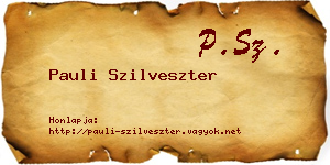 Pauli Szilveszter névjegykártya