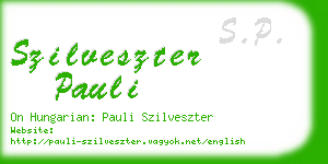 szilveszter pauli business card